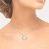 1/2 ctw Circle of Love Round Cut Diamond Pendant With Chain in 14K White Gold